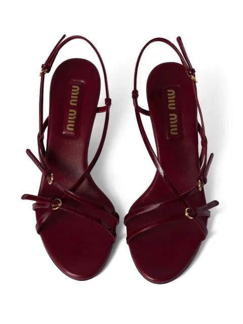 Miu Miu 55mm patent leather sandals - Red
