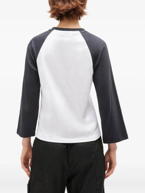 GANNI Kitty-print baseball top - White