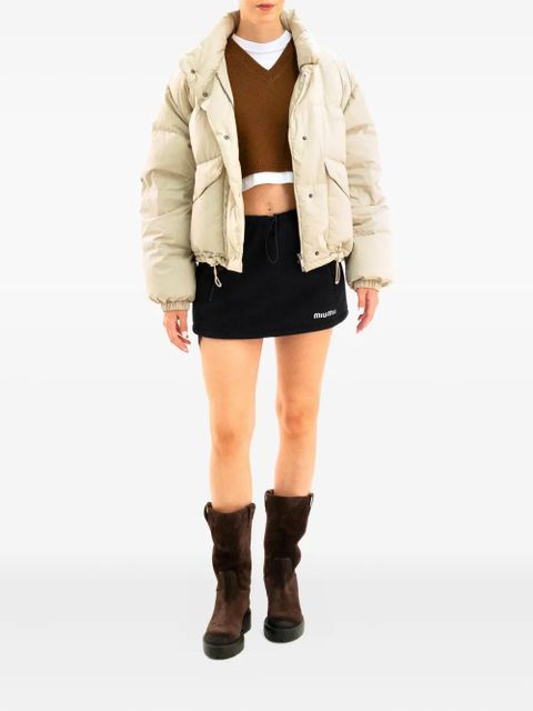 Miu Miu quilted high-neck jacket - Neutrals - zdjęcie produktu nr 2