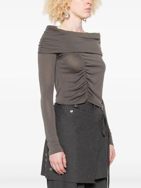 ALOHAS off-shoulder ruched top - Grey - zdjęcie produktu nr 2