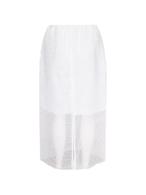 Cecilie Bahnsen Donna flower-embroidered skirt - White - zdjęcie produktu nr 2