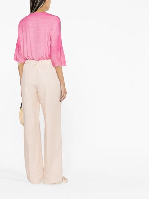 TWINSET pressed-crease palazzo trousers - Pink