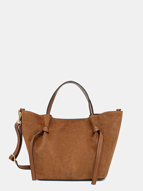 Answear.LAB torebka zamszowa kolor brązowy