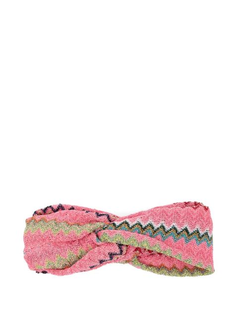 Missoni zigzag-knitted headband - Pink - zdjęcie produktu nr 2