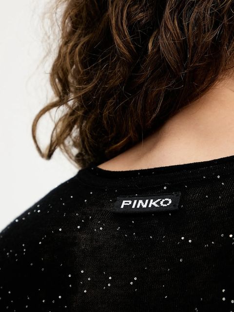 Pinko sweter wełniany damski kolor czarny lekki 105398 A2PM
