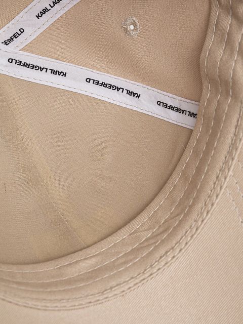 Karl Lagerfeld czapka z daszkiem kolor beżowy z aplikacją A1W33183