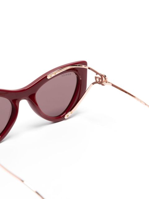 Gucci Eyewear Double G cat-eye sunglasses - Red - zdjęcie produktu nr 2
