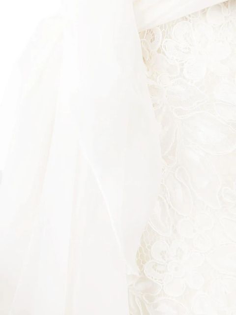 Valentino Garavani floral lace one-shoulder midi dress - White