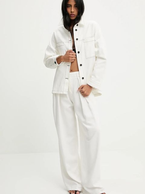 Answear.LAB kurtka jeansowa kolor biały przejściowa - zdjęcie produktu nr 2