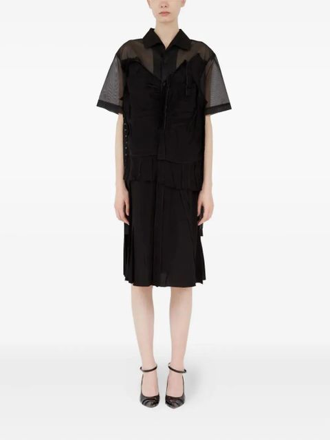 Maison Margiela layered pleated midi dress - Black - zdjęcie produktu nr 2