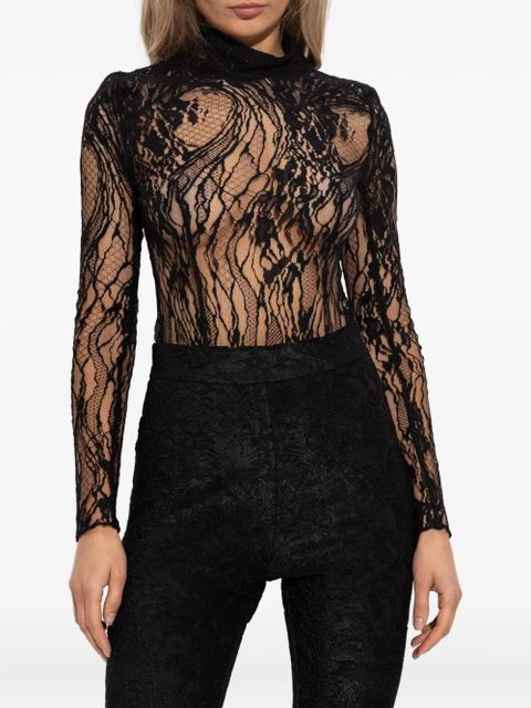 Balmain lace high-neck bodysuit - Black