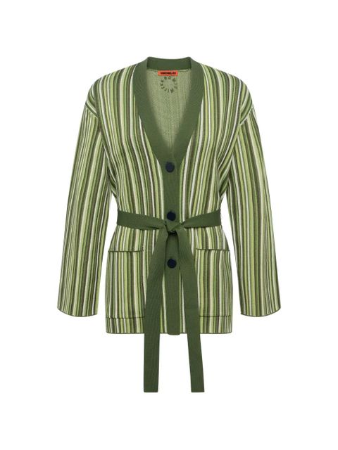 Simon Miller Max belted striped cardigan - Green - zdjęcie produktu nr 1