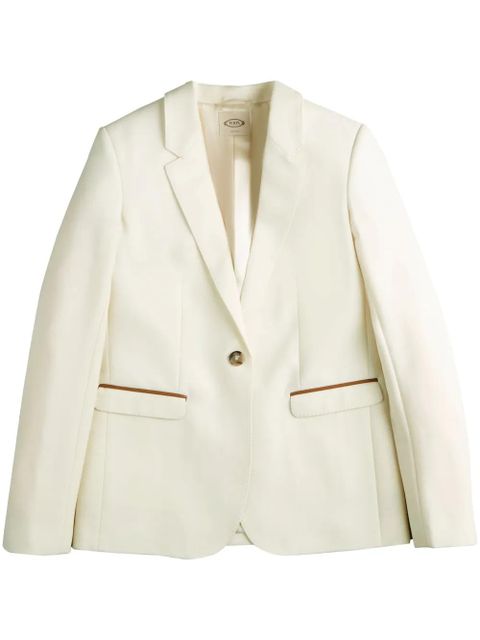 Tod's leather-detail blazer - White - zdjęcie produktu nr 1