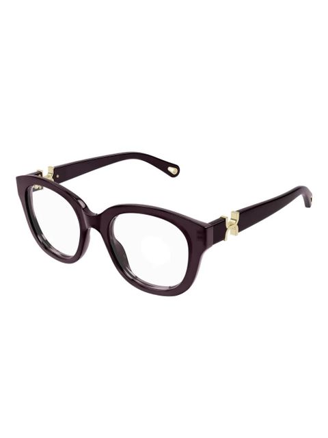Chloé Eyewear logo-detail square-frame glasses - Purple - zdjęcie produktu nr 2