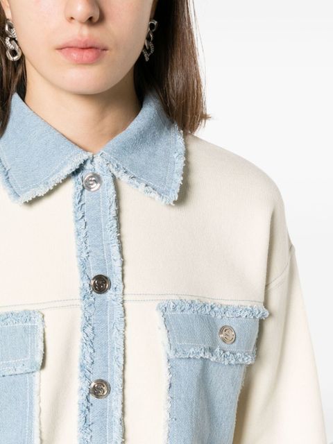 SANDRO two-tone denim jacket - Neutrals