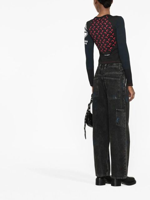 Maison Margiela Paint wide-leg jeans - Black