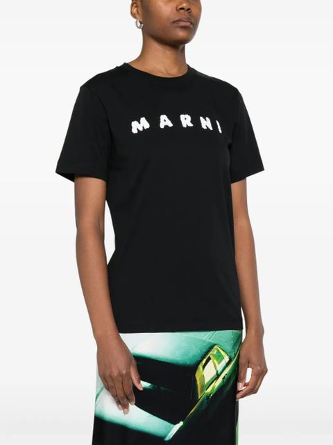 Marni fluffy logo T-shirt - Black