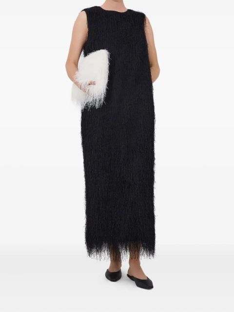 LouLou de Saison Tiwa fringed midi dress - Black