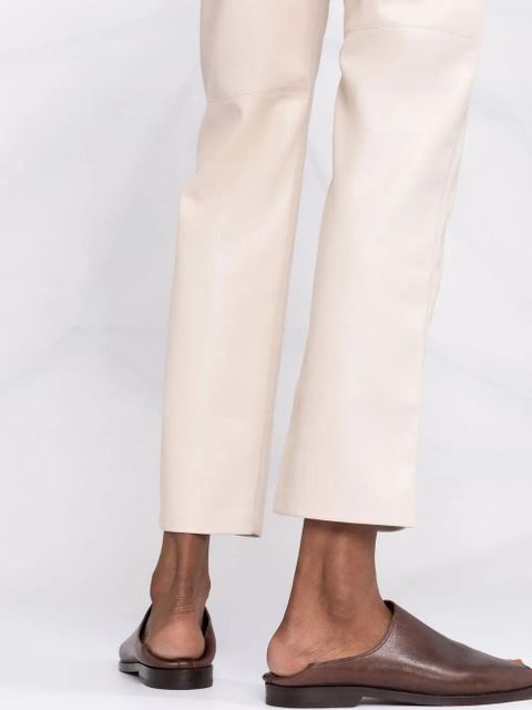 Nanushka faux-leather straight leg trousers - Neutrals