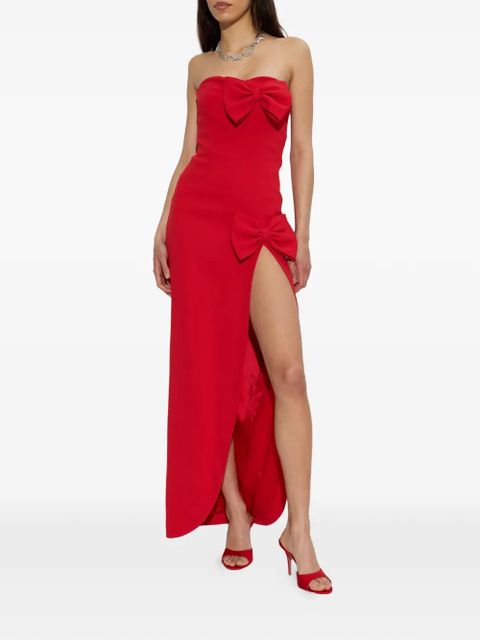 Amina Muaddi Elodie satin sandals - Red