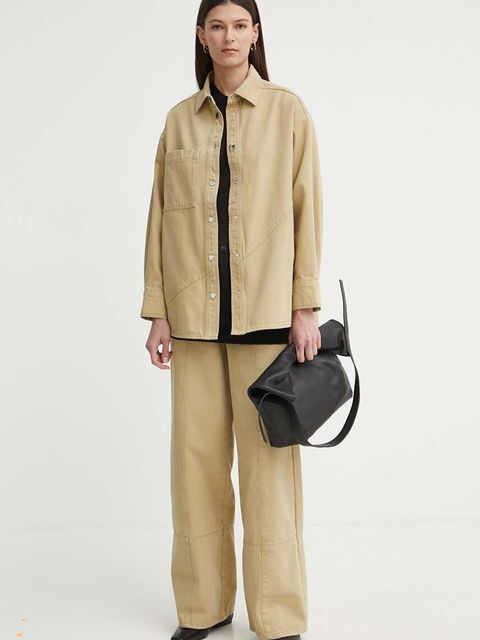 AERON kurtka jeansowa ANITA damska kolor beżowy przejściowa oversize AW24RSSH152451 - zdjęcie produktu nr 2