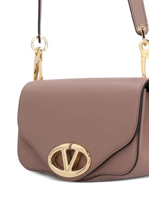 Valentino Garavani VLogo-Signature curved shoulder bag - Brown