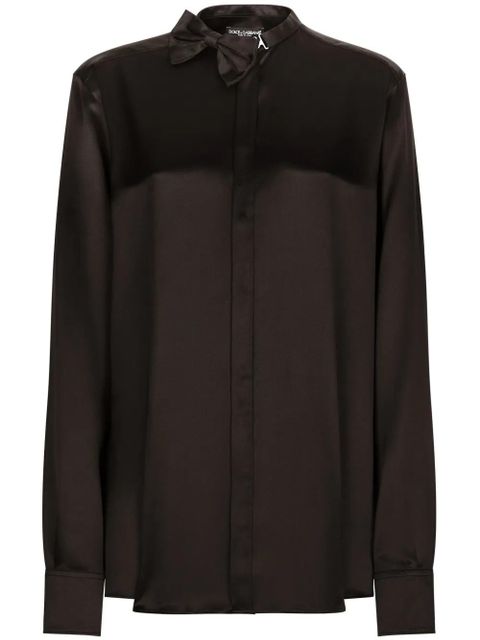 Dolce & Gabbana bow-detail long-sleeve shirt - Black - zdjęcie produktu nr 1