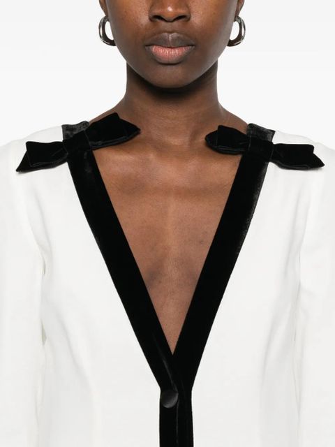 Alessandra Rich bow-detail front-button maxi dress - White