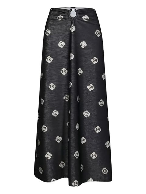Johanna Ortiz geometric-print midi A-line skirt - Black - zdjęcie produktu nr 1