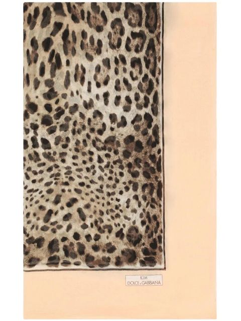 Dolce & Gabbana KIM DOLCE&GABBANA leopard-print silk scarf - Neutrals - zdjęcie produktu nr 1