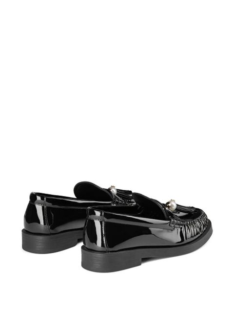 Jimmy Choo Addie pearl-embellished leather loafers - Black - zdjęcie produktu nr 2