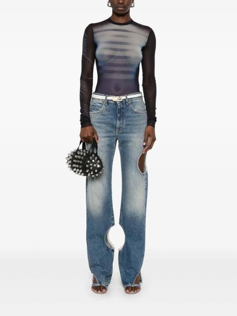 Jean Paul Gaultier mesh bodysuit - 595601 NAVY/LIGHTBLUE/WHITE - zdjęcie produktu nr 2