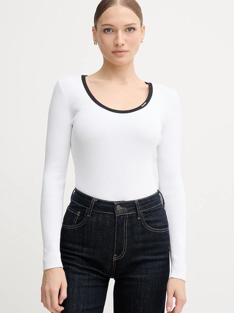 Calvin Klein Jeans sweter damski kolor biały LV044D360G - zdjęcie produktu nr 1