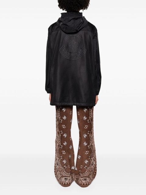 Moncler mesh-panels hooded jacket - Black