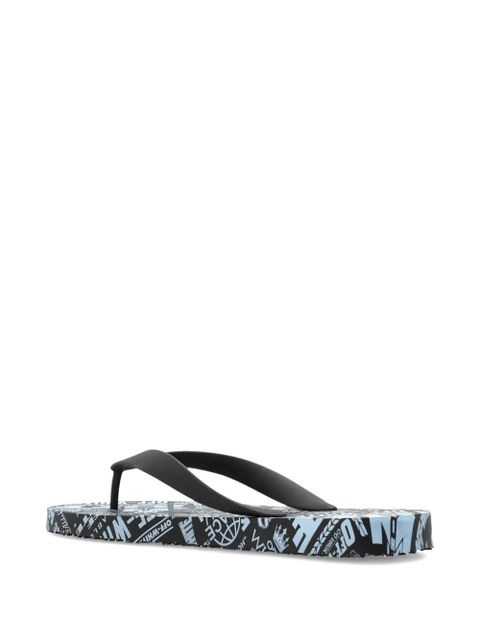 Off-White logo-print flip-flops - Black