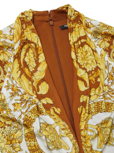 Versace baroque-print long-sleeve blouse - Yellow