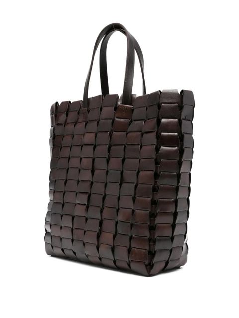 DRAGON DIFFUSION leather woven tote bag - Black