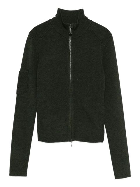 Victoria Beckham zip-front patch-pocket cardigan - Green - zdjęcie produktu nr 1