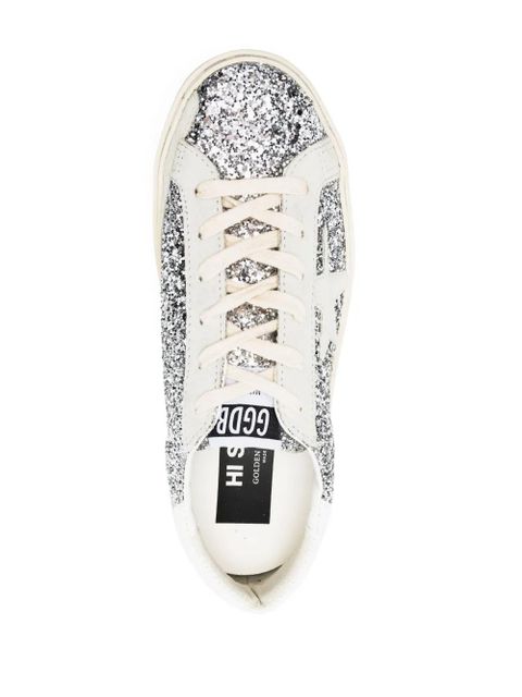Golden Goose Hi-Star glitter sneakers - Silver