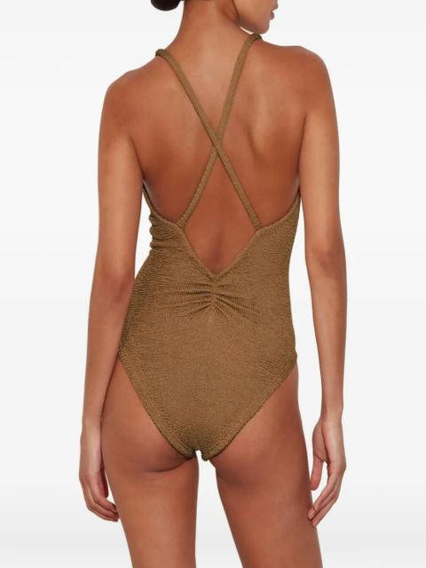 Hunza G Original Crinkle Bette swimsuit - Brown