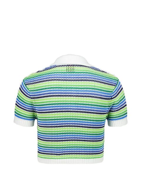 Casablanca striped button-up polo shirt - Green - zdjęcie produktu nr 2