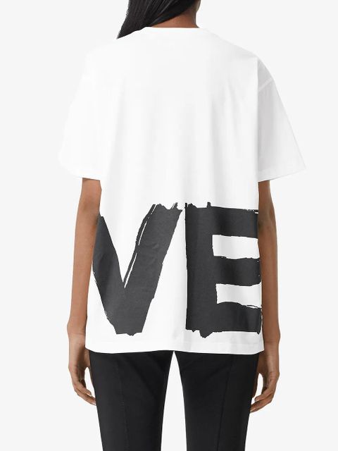Burberry love print oversized T-shirt - White