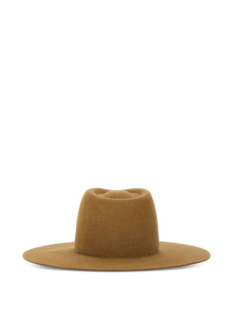 Ruslan Baginskiy logo-detail felt fedora hat - Brown