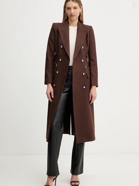 Elisabetta Franchi płaszcz kolor brązowy CP01056E2