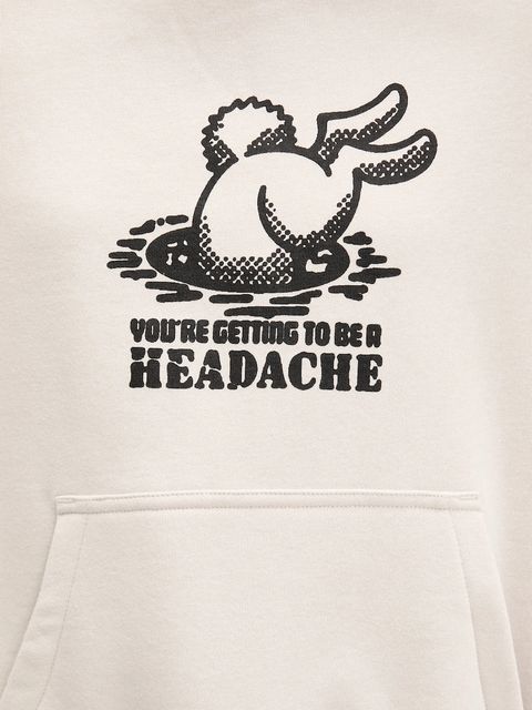 Vans bluza damska kolor beżowy z kapturem z nadrukiem VN000Q37EN91