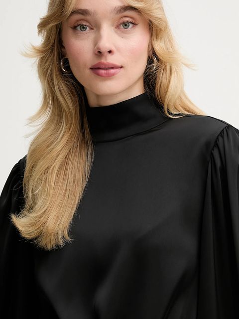 Gestuz bluzka damska kolor czarny gładka 10910803