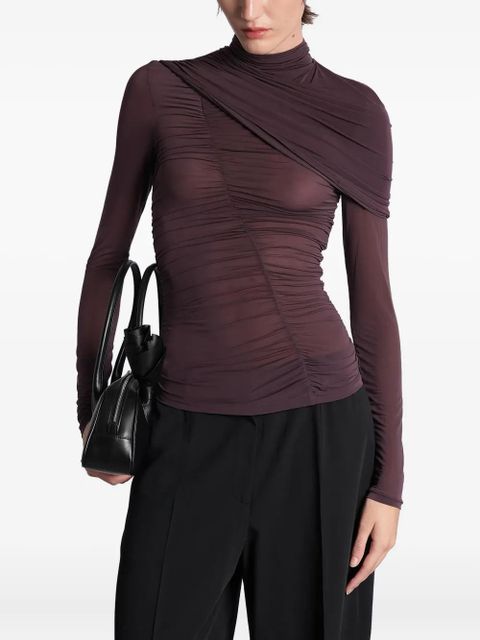 Magda Butrym ruched cape-effect top - Red - zdjęcie produktu nr 1