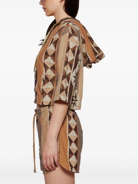 LOEWE geometric-pattern hoodie - Neutrals