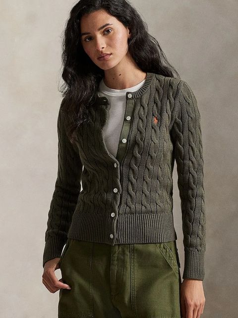 Polo Ralph Lauren kardigan bawełniany damski kolor zielony 211971868 - zdjęcie produktu nr 1