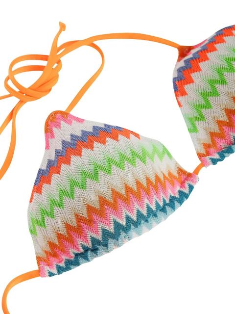 MC2 Saint Barth zig-zag patterned lace-up bikini top - Orange - zdjęcie produktu nr 2